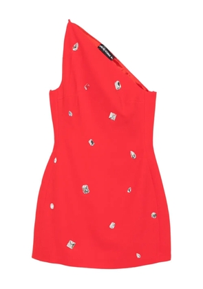 David Koma one-shoulder crystal-embellished mini dress - Red