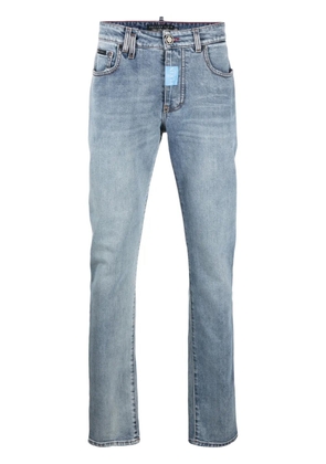 Philipp Plein logo-plaque straight-cut jeans - Blue