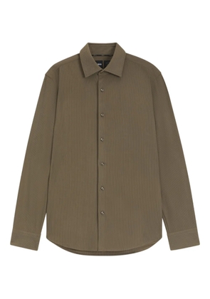 BOSS ribbed long-sleeve shirt - Brown