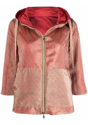 Herno velour zip-up hoodie - Neutrals