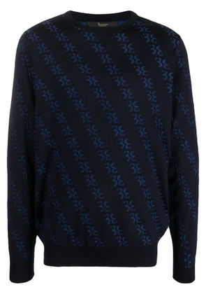 Billionaire monogram-jacquard knitted jumper - Blue