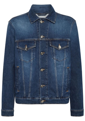Billionaire logo-appliqué denim jacket - Blue