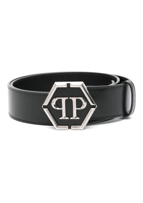 Philipp Plein logo-buckle belt - Black
