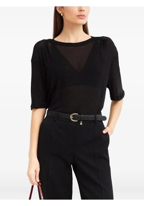 Victoria Beckham pleated short-sleeve top - Black