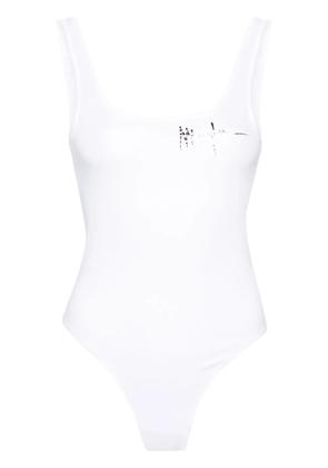 Mugler Signature logo-print bodysuit - White