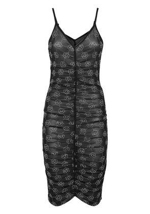 Philipp Plein monogram tulle dress - Black