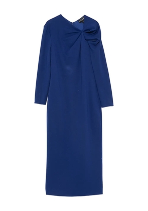 Emporio Armani knot-detail long-sleeve dress - Blue