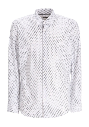 BOSS long-sleeved patterned shirt - White