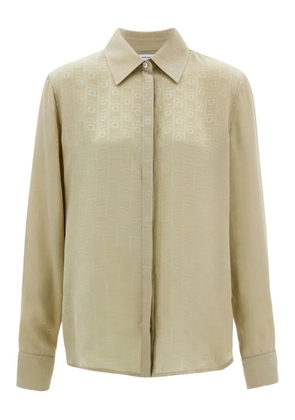 Ferragamo monogram silk shirt - Neutrals