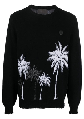 Philipp Plein Hawaii jacquard wool pullover - Black