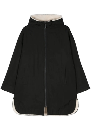 Yves Salomon reversible logo-patch shearling coat - Black