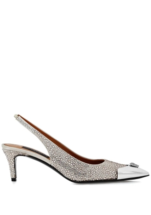 Philipp Plein 55m Mix Strass pumps - Neutrals
