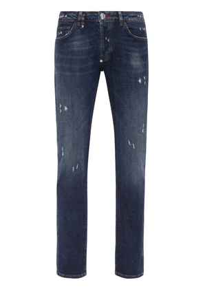 Philipp Plein distressed low-rise skinny jeans - Blue