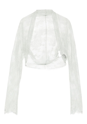 Alberta Ferretti lace cropped jacket - Grey