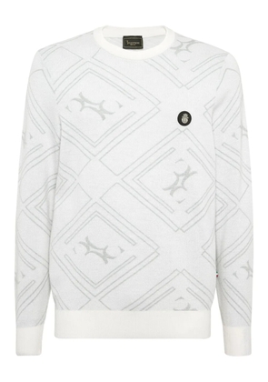 Billionaire jacquard crew-neck sweater - White