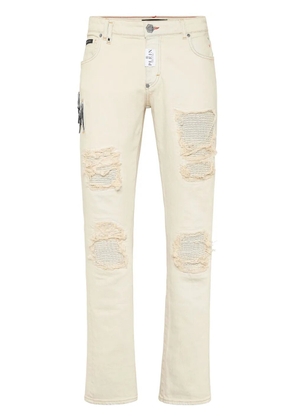 Philipp Plein logo-patch jeans - Neutrals