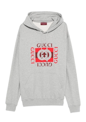 Gucci logo-print cotton hoodie - Grey