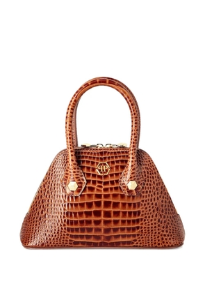 Philipp Plein small majestic cocco shiny handle bag - Brown