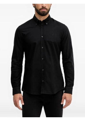 BOSS buttoned embroidered-logo shirt - Black