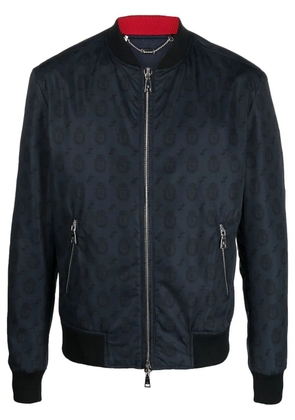 Billionaire Crest monogram-print bomber jacket - Blue