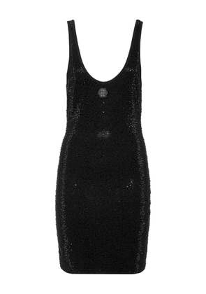 Philipp Plein rhinestone-embellished mini dress - Black