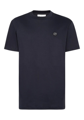 Philipp Plein logo-patch cotton T-shirt - Blue