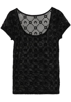 Marine Serre flocked mesh top - Black