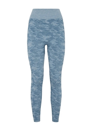 Plein Sport camouflage-print performance leggings - Blue