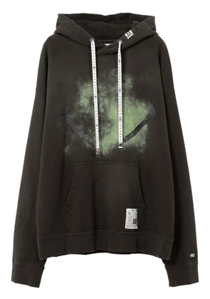 Maison MIHARA YASUHIRO smiely face-print distressed hoodie - Black