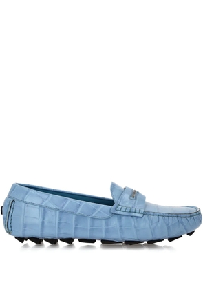 Philipp Plein crocodile-embossed loafers - Blue