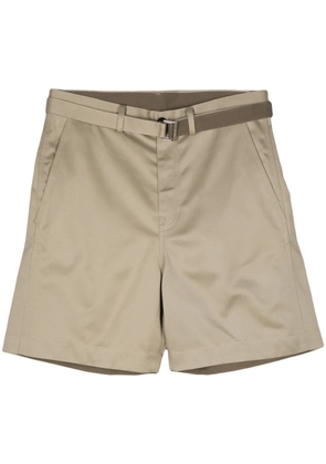 sacai wide-leg cotton chino shorts - Neutrals