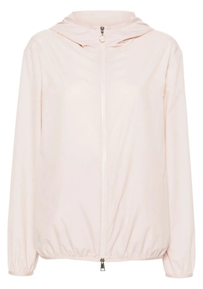 Moncler logo-patch hooded windbreaker jacket - Pink
