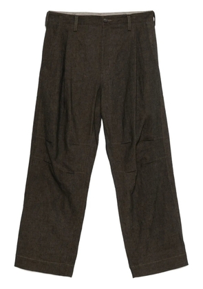 Ziggy Chen pleat-detail trousers - Brown