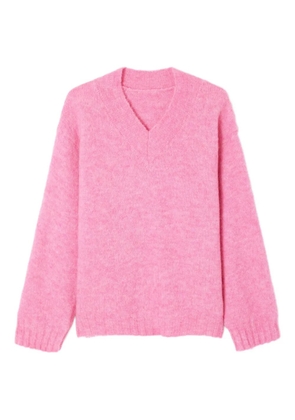 American Vintage V-neck ribbed east jumper - Pink