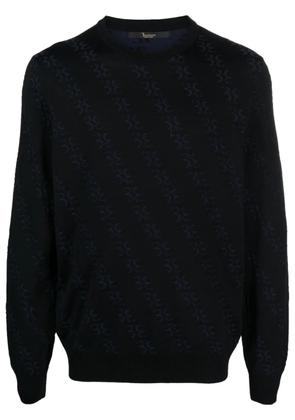 Billionaire monogram-jacquard knitted jumper - Black