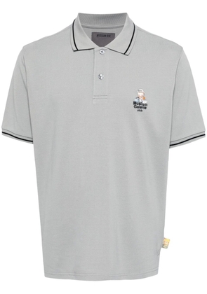 Musium Div. logo-appliqué cotton polo shirt - Grey