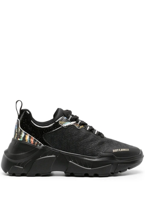 Just Cavalli monogram panelled chunky sneakers - Black