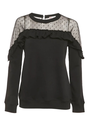 Valentino Pre-Owned tulle ruffle-detail sweatshirt - Black