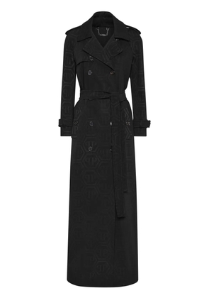 Philipp Plein monogram trench coat - Black