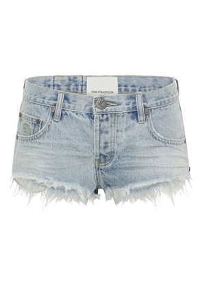 One Teaspoon frayed low-rise shorts - Blue