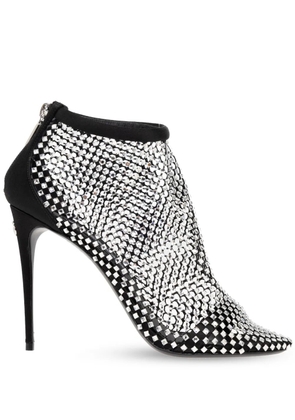 Dolce & Gabbana 110mm mesh-panelled leather pumps - Silver