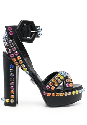 Philipp Plein 135mm crystal-embellished platform sandals - Black