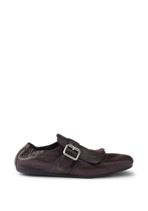 Prada fringed buckle shoes - Brown