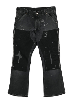 SAINT MXXXXXX patchwork bootcut jeans - Black