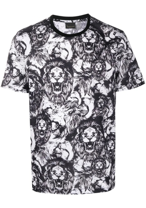 Billionaire lion print cotton T-shirt - White