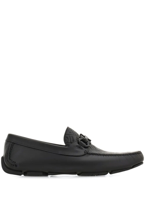 Ferragamo Gancini-plaque leather loafers - Black