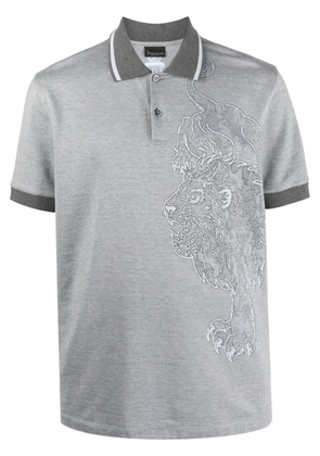 Billionaire lion-print polo shirt - Grey