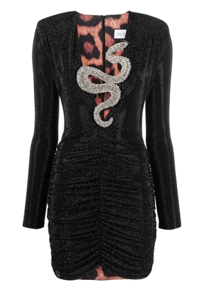 Philipp Plein crystal-embellished ruched minidress - Black