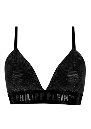 Philipp Plein rhinestone-embelished bra - Black