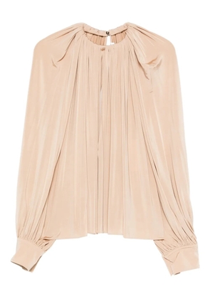 Ferragamo gathered long-sleeve blouse - Neutrals